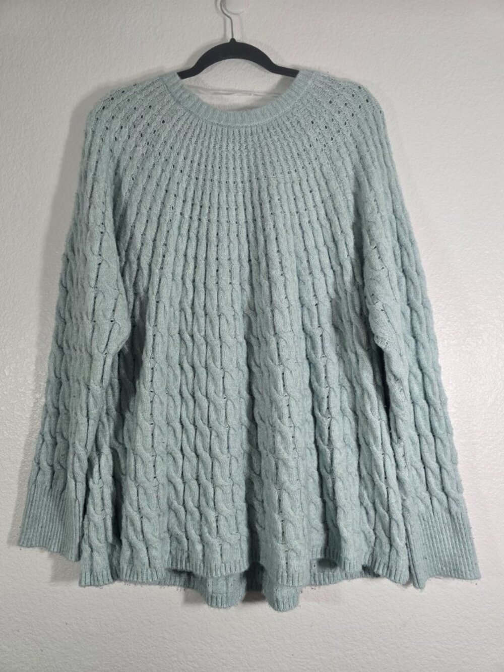 Lane Bryant Cable Knit Sweater Women Plus Size 22-24 Blue Pullover Fall Winter - Picture 4 of 7